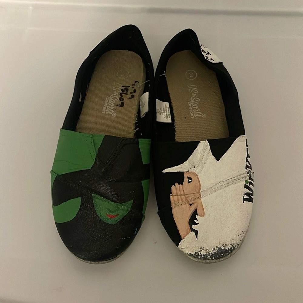 Hand painted Wicked Slip Ons